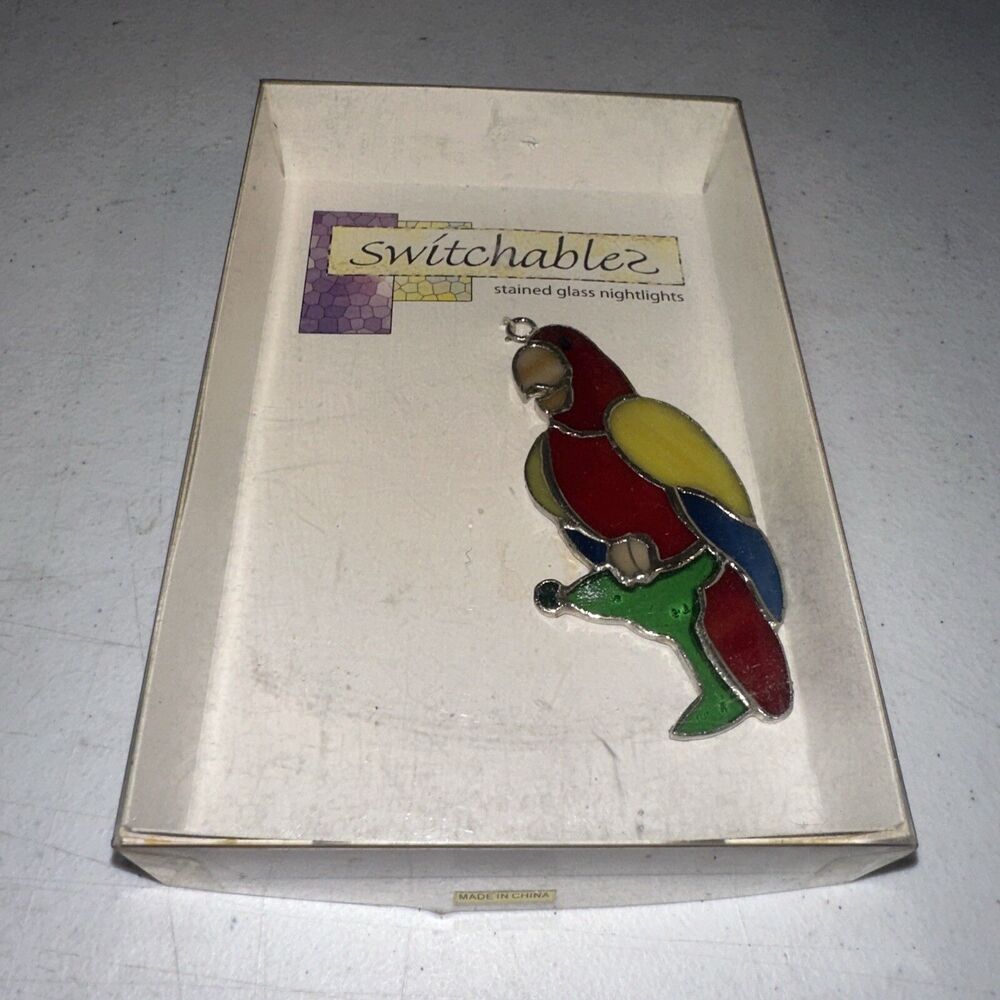 Switchables Stained Glass Night Light Cover Parrot 2005 New In Box